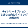 バイナリーオプション「打ち込む方向とタイミング◎」30秒取引