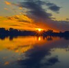 乙戸沼公園の夕陽（土浦市）（２）～つくば市とその周辺の風景写真案内（９５８）