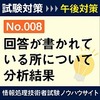 ８．回答が書かれている箇所を分析した（午後対策）