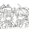 【原神】綺良々と嘉明くんの下絵イラスト
