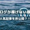 ブログで稼げない原因【人気記事が日記？】ブログの体質改善
