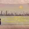 水彩画　黒猫の旅シリーズ