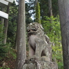 珠洲市の石上棚田神社の狛犬は急な石段にいるけどかわいかった