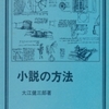 大江健三郎「小説の方法」（岩波書店）　どのように小説を書くかを自覚的に明らかにする。周縁、多様な文体、グロテスク・イメージ、トリックスターや幼児神、パロディ、複数の視点によるイメージの重層化など。