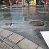 雨の朝…