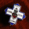 USAヴィンテージ十字架・ハートピンバッジ｜キリスト教聖品THY KINGDOM COMブローチ[ACS-18-019]
