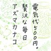 足るを知る。『電気代５００円。贅沢な毎日』。