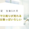 育児日記　生後5か月　①離乳食で口周りが荒れる　②りんごは酸っぱいらしい