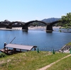 錦帯橋まつり（６）まつりの風景＜２＞遊覧船・錦帯橋・下河原駐車場（山口県岩国市横山・岩国）
