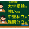 【中学受験】大学受験に強いのは中堅私立校？難関公立校？