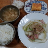 ベーコンと白菜の煮つけと卵焼き