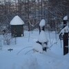 朝飯前の雪かき。