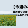 【今週のお題】自分の中で盛り上がったこと（マイブーム）