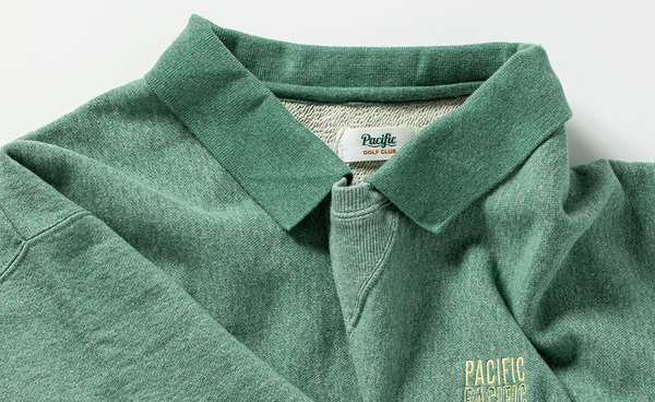 【BRUDERで買える】ゴルフ場で、日常で「Pacific GOLF CLUB」の襟付き半袖スウェット