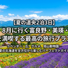 【夏の道央2泊3日】7月・8月に行く富良野・美瑛・旭川を満喫する最高の旅行プラン
