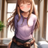 【Stable Diffusion】狼と香辛料のホロのキス待ち画像を作ってみた