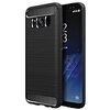 p0054 Simpeak Samsung Galaxy S8ケースラギッドアーマー炭素繊維カバー TPU保護バンパー (ブラック)