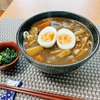 カレーの余りは定番のカレーうどんで朝ご飯