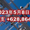 2023年5月8日週の収支は +628,864円