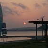 浜名湖の夕陽
