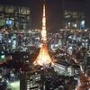 東京タワー　夜景２写　上からと下から　比べてみた。