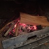 薪ストーブ再燃焼　松の木の小割り　Reburn firewood stove 