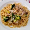 ベーコンと白葱のスパゲティ・親鶏炊き込みご飯・コシヒカリ　など