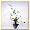 立花正風体：ススキ、キキョウ、紫陽花