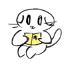 座って本を読む猫の無料イラスト