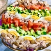 家にあるもので作る夕飯　コブサラダとサバの味噌煮
