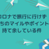 コロナで旅行に行けず、手持ちのマイルやポイントを持て余している件