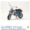 ebay利益でます EBBRO 1/10 Honda Monkey Z50Z BLUE 本田モンキーミニバイク フィギュア