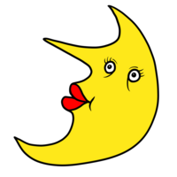 夜空に浮かぶかわいい三日月 のイラスト