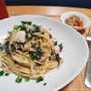 イカとキノコの豆乳海苔クリームパスタ