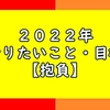 【２０２２年の抱負】目標とやりたいことを語る