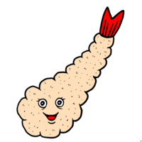 かわいいエビフライ のイラスト