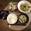 素麺と野菜炒め