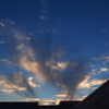 台風前の夕日