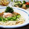 ☆オクラと温泉卵のぶっかけうどん＆ササミのしそ巻き☆