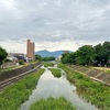 石手川と朝の空