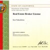 カリフォルニアから　Real Estate Broker License が届きました。