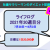 【サラリーマンのダイエット記録】2021年7月28日〜8月3日分【ライフログ2021年30週目】