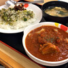 松屋 ごろごろチキンのトマトカレー＋茎わさび山形だし