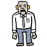 ロボットみたいなサラリーマンのかわいいイラスト