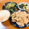 鶏モモ肉としめじの卵とじと、やみつきキュウリ