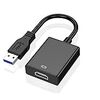 最新 USB HDMI 変換アダプタ HDMI USB ケーブル USB3.0 5Gbps高速 USB HDMI変換アダプター HDMIケーブル 変換 USB HDMI ケーブル HDMI 変換 パソコン USB to HDMI 変換アダプター 1080P 高画質 高音質 安定出力 コンパクト Windows XP/7/8/8.1/10 対応 (USBHDMI, Black)