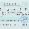 本日の使用切符：JR東日本 松本駅発行 あずさ34号 松本➡︎八王子 指定券（グリーン）