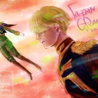 『機動戦士Gundam GQuuuuuuX』よりシャアとシャリア絵（イラストメイキングあり）　…と夜勤明け車内ランチ