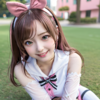 【Stable Diffusion】I made a Kizuna AI cosplay image with Diffusers and lora files.