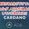 暗号通貨市場全体が下げている中、カルダノADAが爆上げしている理由とは⁉️